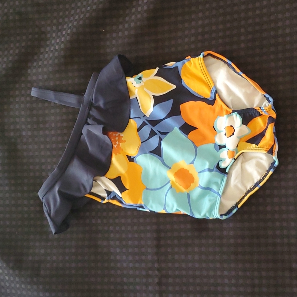 Gymboree, floral, one piece swimsuit, size 12-18 months